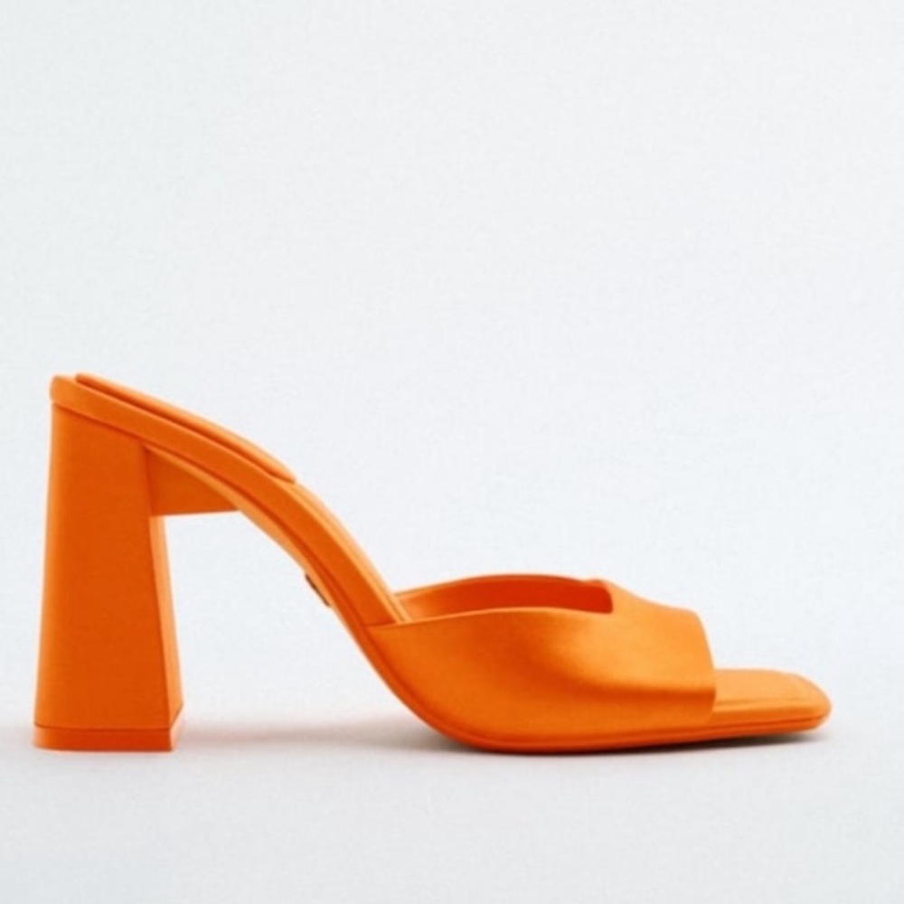 Zara High Heeled Satin Mule